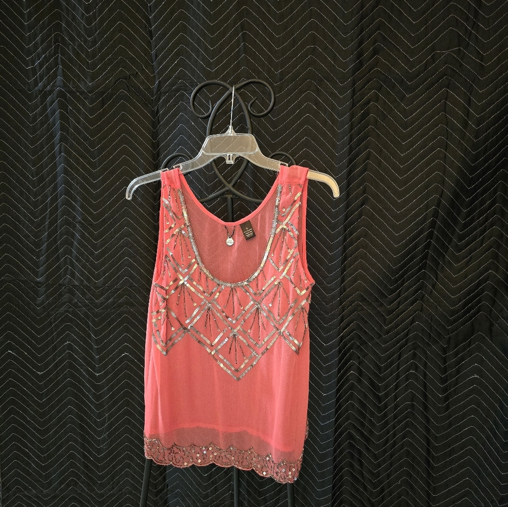 BKE semi sheer sleeveless top